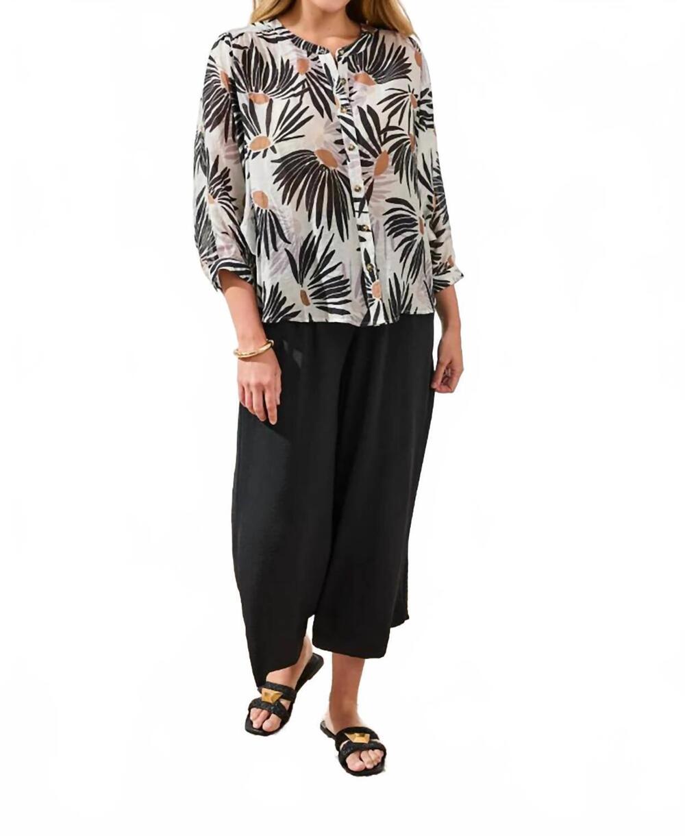 NEW TRIBAL flowy dolman sleeve blouse in white black